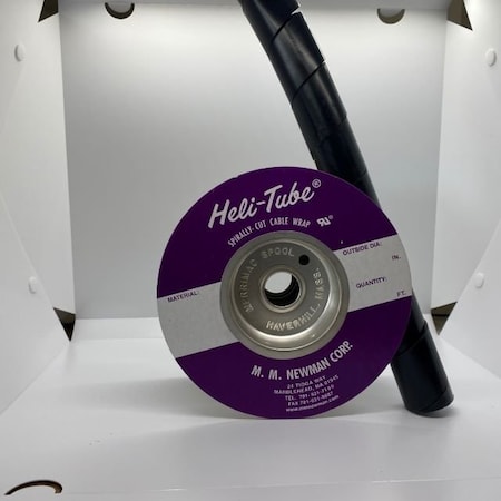 Heli-Tube Forward Cut Cable Sleeve, 1.30 in Inside Dia., 1-1/2 in to 10 in Max Bundle Dia., 50 ft, Black HT 1 1/2 UR-50